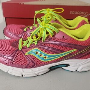 Saucony Grid Cohesion 6 Women's Size 9 Pink and Neon Athletic Shoes